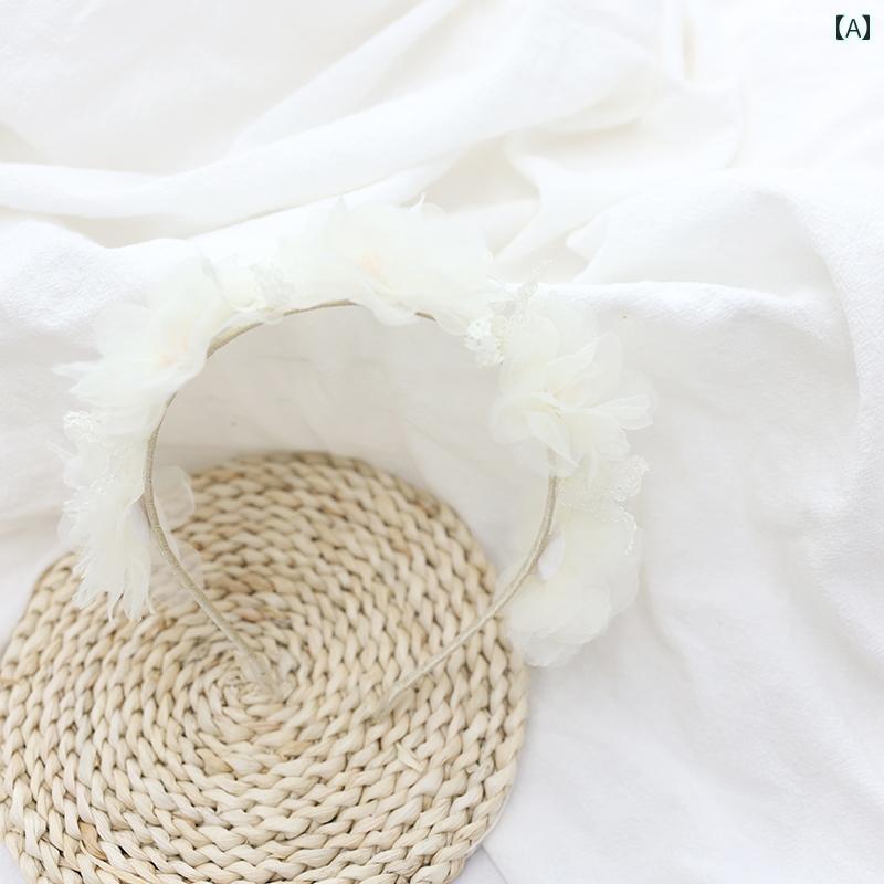 カチューシャ 韓国 女の子 ベビー ヘア アクセサリー フェアリー 花 カチューシャ プリンセス ガーラン..