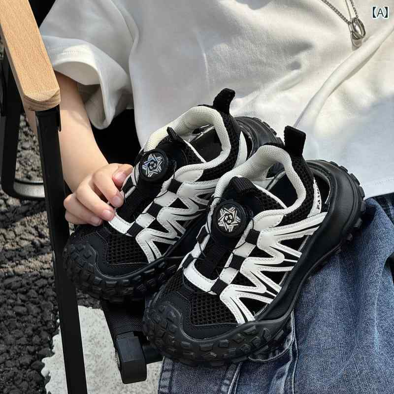 スニーカー 夏 子供 フレーム 靴 韓国 ファッション キッズ ハーフ サンダル 抗キック 涼しさ 女の子 ..