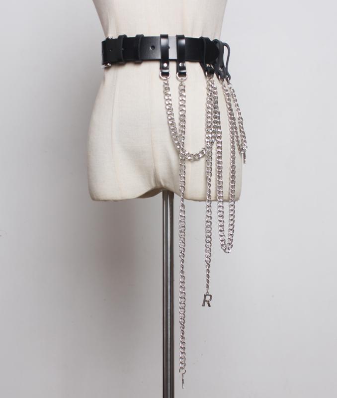 レザーベルト レディース コート用 牛革 ベルト 幅広 装飾的 ドレス チェーン 取り外し 可能 カジュアル ズボン ベルト ファッション 装飾品