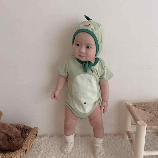 べビーウェア サマー 薄手 100日 記念 恐竜 新生児 ロンパース かわいい 乳児 はいはい服 カジュアル 帽子付き べビーウェア サマー 薄手 100日 記念 恐竜 新生児 ロンパース かわいい 乳児 はいはい服 カジュアル 帽子付き