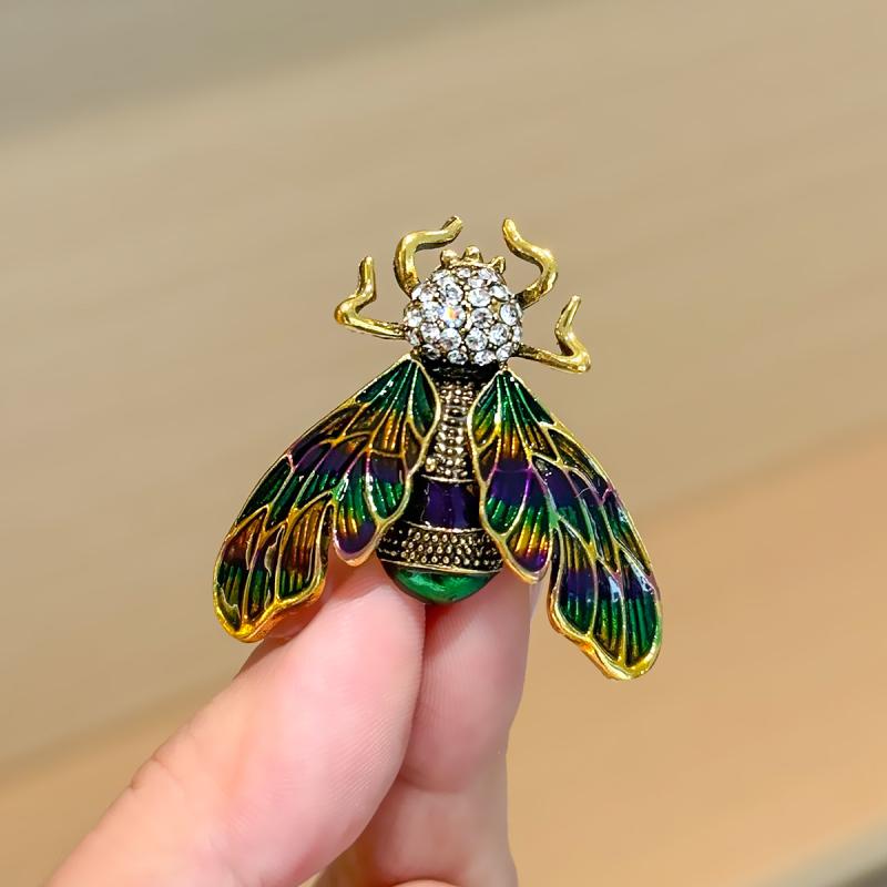 ブローチ 昆虫 ユニーク セレモニー レトロ エレガント エナメル ファッション アクセサリー おしゃれ 上品 女性 合金 ラインストーン