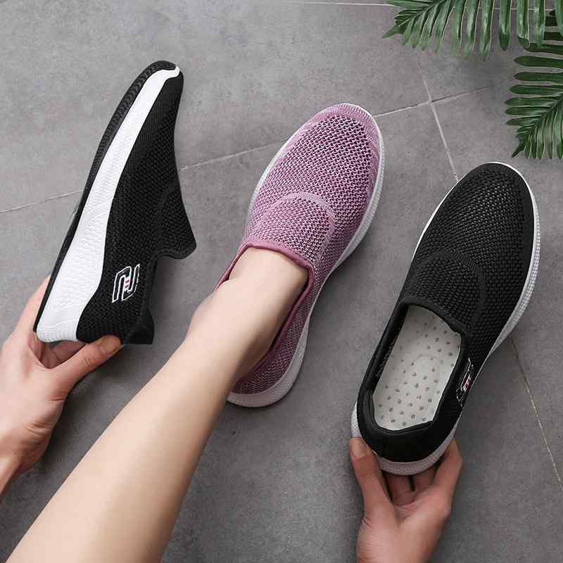 スリッポン 布靴 履きやすい レディース 春夏 通気性がいい ワンステップ カジュアル メッシュ シューズ スポーツ レジャー スニーカー
