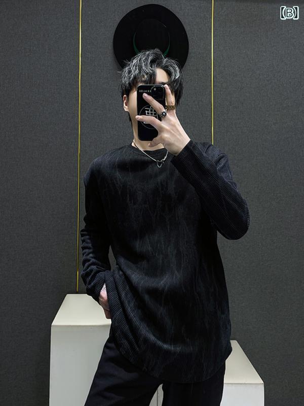 トップス シャツ メンズ スタイリッシュ おしゃれ 韓国 冷感 フラワー ハイエンド ヤッピー 長袖 インク スプラッシュ