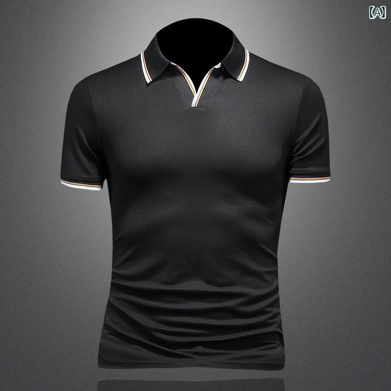 ポロシャツ シンプル スポーツ ゴルフ メンズ 夏 薄手 大きいサイズ 半袖 コットン スリムフィット カジュアル デイリー レジャー リゾート 休日