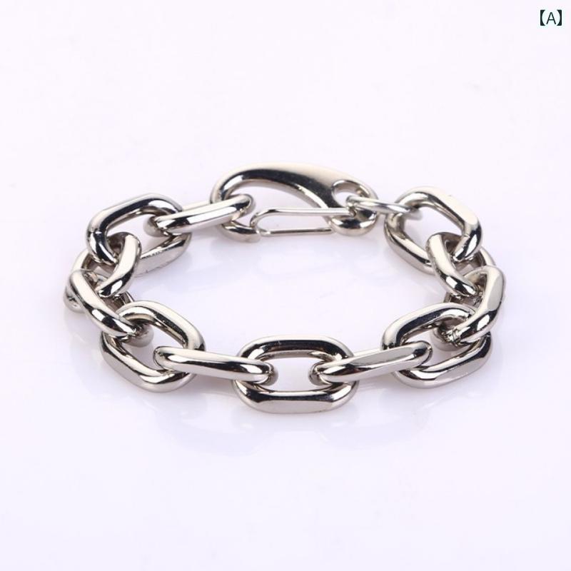 ブレスレット メンズ レディース 太い チェーン 鉄 ホップ ダーク クール ストリート系 カップル シン..