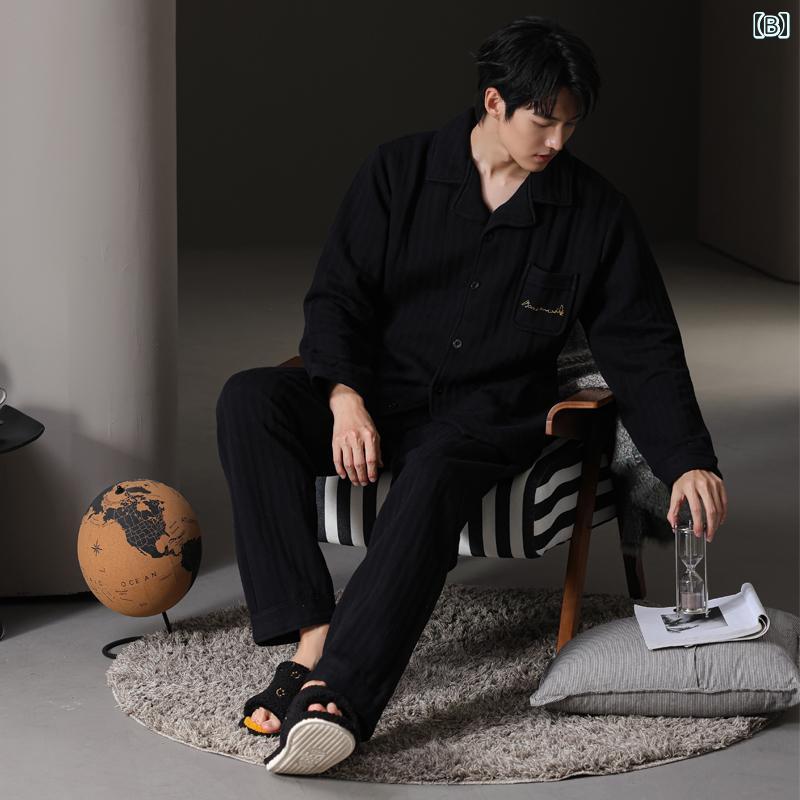 パジャマ メンズ 紳士服 部屋着 ルームウェア ナイトウェア おしゃれ モダン エレガント リラックス セットアップ 上下セット 暖かい 秋冬 キルティング