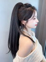 女性用 ウィッグ ワンタッチ おしゃれ ウィッグ ポニーテール クリップ ハイポニーテール ウィッグ 三つ編み リボン ロングヘア フェイク ポニーテール