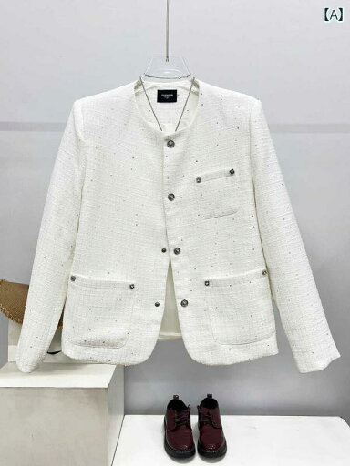 メンズ ジャケット 春秋 ハイエンド 万能 スパンコール付き ラウンドネック スタイルアップ ジャケット 男女兼用 韓国 トップス メンズ ジャケット 春秋 ハイエンド 万能 スパンコール付き ラウンドネック スタイルアップ ジャケット 男女兼用 韓国 トップス