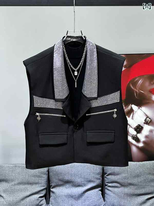 メンズ おしゃれ ベスト チョッキ カジュアル ファッション ノースリーブ 夏 ルーズシルエット 個性 ホ..