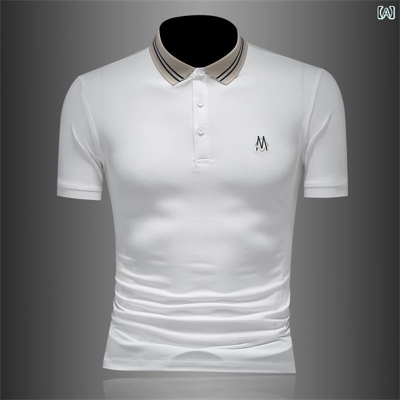 ポロシャツ 夏 メンズ 男性用 カジュアルシャツ 高品質 半袖 大きいサイズ ソフトタッチ 軽量 スリムフィット シンプル カジュアル デイリー スポーツ ゴルフ レジャー リゾート 休日