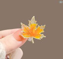 レディース メンズ アクセサリー ブローチ 小さい カエデ 葉 イチョウ 銀杏 黄色 緑 高級 合金 金メッキ ラインストーン 装飾 ピンバッジ ヴィンテージ 高品質 高細工 ユニセックス 韓国スタイル