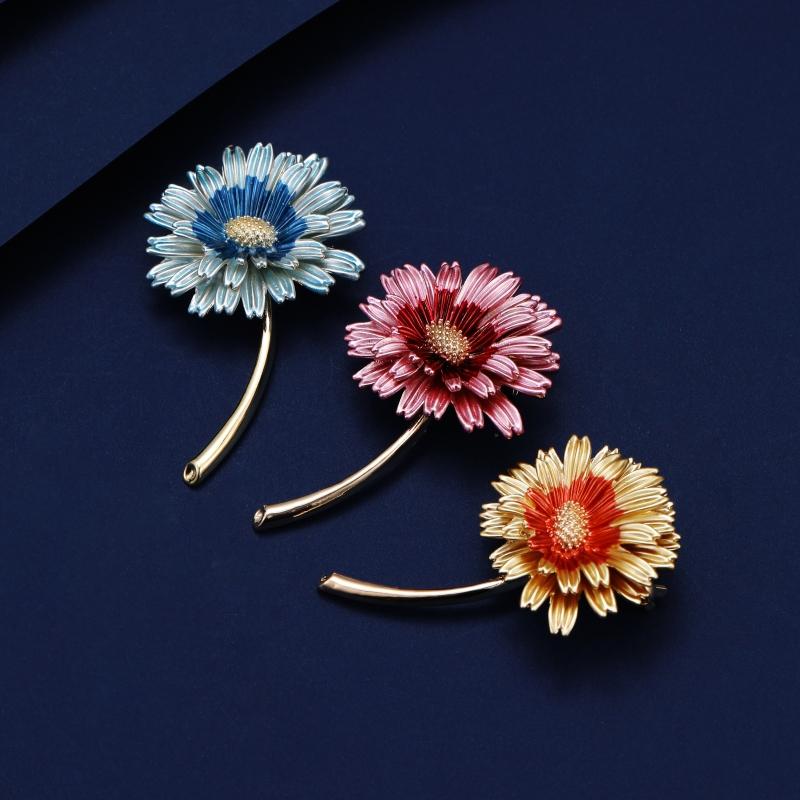 ブローチ セレモニー 卒業式 入学式 胸飾り レディース アクセサリー 花 雛菊 小菊 デイジー ピ