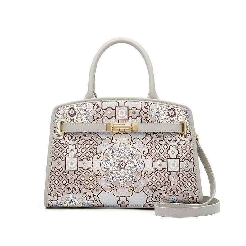 ハンドバッグ チャイナ風 エスニック レディース ファッション 鞄 オールシーズン ジッパー ショルダー バッグ クロス ボディ ミディアム