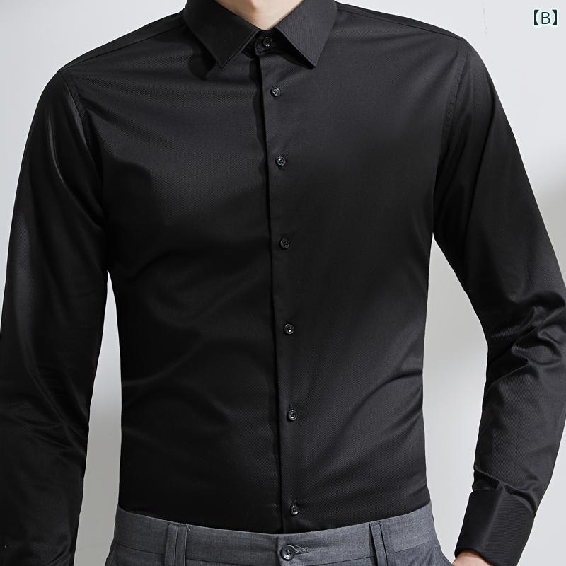 メンズ 白 シャツ 長袖 スリム ビジネス フォーマル 新郎 付添 人 結婚式 高級感 紳士 シャツノー アイロン カジュアル スクエアネック 紳士 オールシーズン スリムフィット ファッション スタイリッシュ