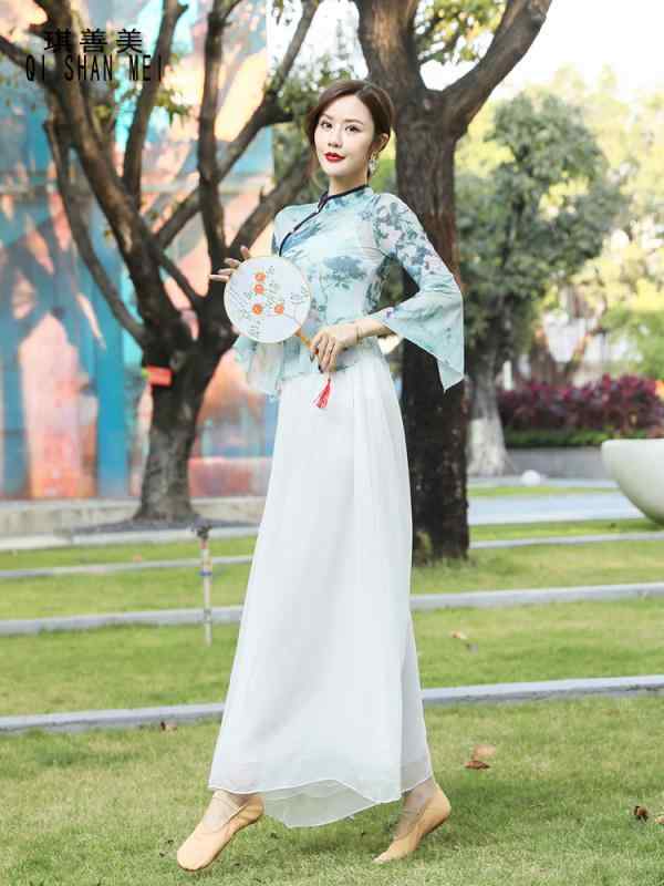 モダン ダンス 練習用 パンツ ゆったり 上品 シフォン ワイドパンツ クラシック ダンス 練習着 女性用 ガーゼ ダンス 衣装 セット