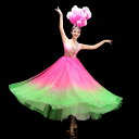 ダンス 衣装 民族舞踊 演出 衣装 大振り スカート オープニングダンス 花 大舞台 グラデーション 演出 女性用 頭飾り レディース パフォーマンス エレガン...
