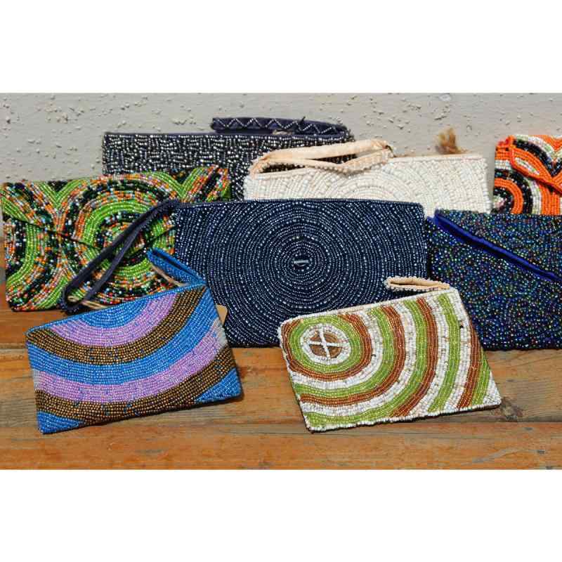 バッグ エスニック おしゃれ バリ ビーズ 刺繍 財布 レディース レトロ 手持ち小 銭入れ クラッチバッグ イブニングバッグ 長財布 ナイロン