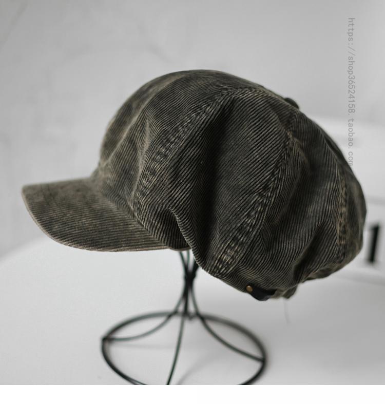 キャスケット帽 コーデュロイ レトロ 顔見せ キャスケット帽子 秋冬 レディース 文学 カジュアル シンプル 日よけ ペインター帽子 ユニセックス 八角形の帽子 短いつば