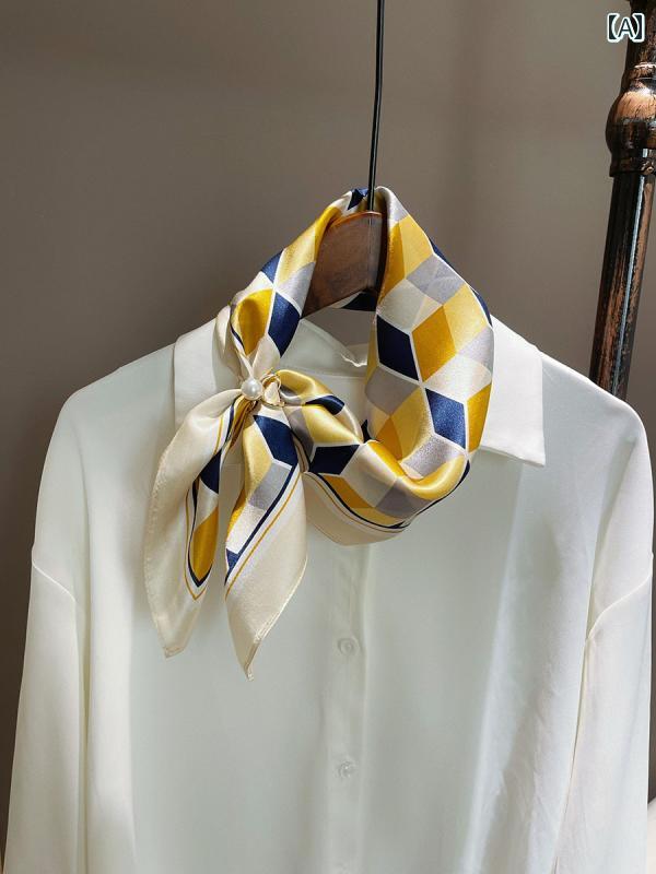 スカーフ ショール 上品 正方形 レディース 女性 ファッション 装飾 紫外線対策 母の日 贈り物 スクエア オールシーズン おしゃれ 韓国 シンプル