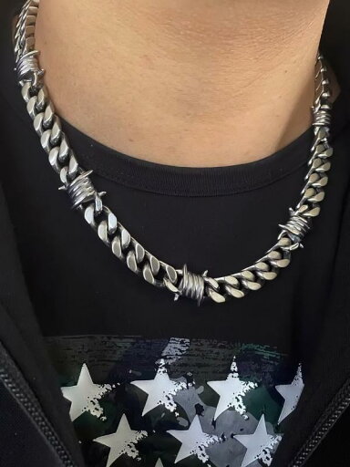 ネックレス HIPHOP ジュエリー ユニセックス キューバ チェーン マット つや消し ヒップホップ ヒップホップ チタン 鋼 ネックレス HIPHOP ジュエリー ユニセックス キューバ チェーン マット つや消し ヒップホップ ヒップホップ チタン 鋼