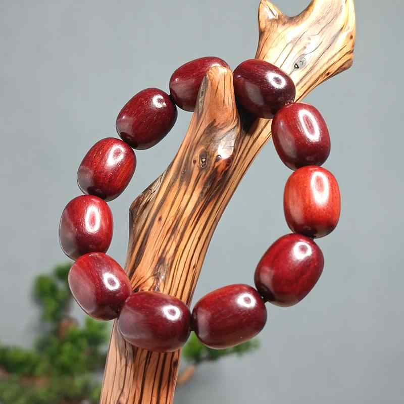 数珠 中国風 アクセサリー 小さい葉 紫檀 仏 ビーズブレスレット 木製 ナツメ ビーズ シングル サークル ブレスレット 碑文 ロザリオ ジュエリー メンズ ...