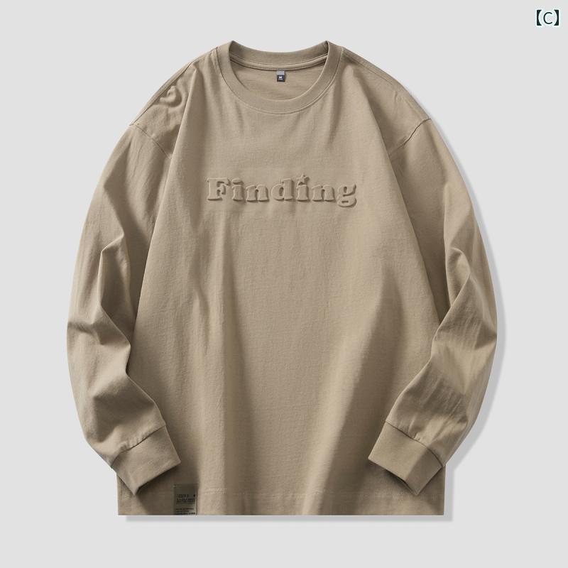 メンズ 男性 ファッション トップス 長袖 カジュアル スウェット トレーナー 春秋 プルオーバー ラウンドネック レジャー シンプル コットン ウール