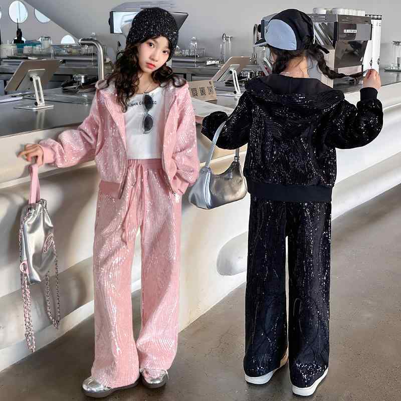 キッズ ファッション ツーピース トップス シャツ ロング パンツ ズボン セット カジュアル 女の子 スリム 長袖 春 子供