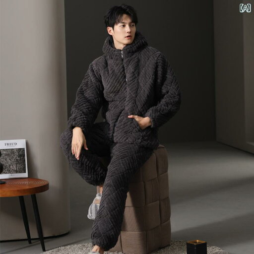 パジャマ 部屋着 ルームウェア メンズ 紳士服 ナイトウェア おしゃれ リラックス セットアップ 上下セット 冬 厚手 キルティング 暖かい フード付き ホーム パジャマ 部屋着 ルームウェア メンズ 紳士服 ナイトウェア おしゃれ リラックス セットアップ 上下セット 冬 厚手 キルティング 暖かい フード付き ホーム