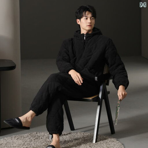 パジャマ 部屋着 ルームウェア メンズ 紳士服 リラックス 暖かい セットアップ 上下セット 厚手 キルティング 大きいサイズ 防風 フード付き ホーム パジャマ 部屋着 ルームウェア メンズ 紳士服 リラックス 暖かい セットアップ 上下セット 厚手 キルティング 大きいサイズ 防風 フード付き ホーム