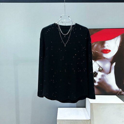 男性用 メンズ Tシャツ スパンコール付き 長袖 ラウンドネック 無地 カジュアル シンプル リラックスウェア ルームウェア ナチュラル レジャー リゾート 休日 男性用 メンズ Tシャツ スパンコール付き 長袖 ラウンドネック 無地 カジュアル シンプル リラックスウェア ルームウェア ナチュラル レジャー リゾート 休日
