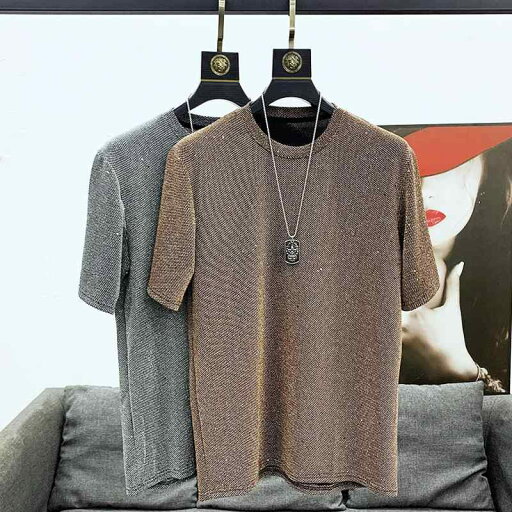 メンズ Tシャツ ラメTシャツ 半袖 スパンコール付き ラウンドネック SNS映え カジュアル シンプル リラックスウェア ルームウェア ナチュラル レジャー リゾート 休日 メンズ Tシャツ ラメTシャツ 半袖 スパンコール付き ラウンドネック SNS映え カジュアル シンプル リラックスウェア ルームウェア ナチュラル レジャー リゾート 休日