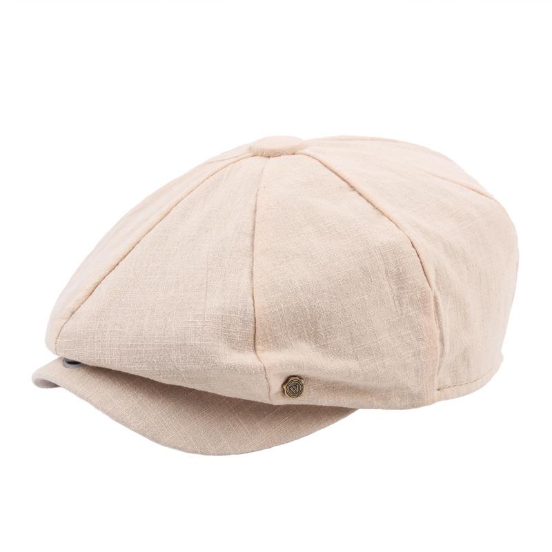 キャスケット 帽子 秋冬 英国 ベレー帽 レトロ リネン 絵描き 画家 無地 ステッチ メンズ レディース 男女