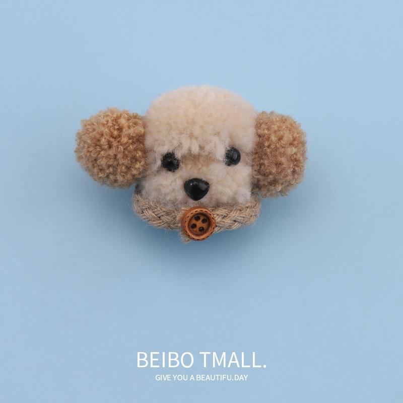 ブローチ レディース キッズ アクセサリー 布製 犬 子犬 パグ 顔 毛糸 人形 ぬいぐるみ かわいい キュ..