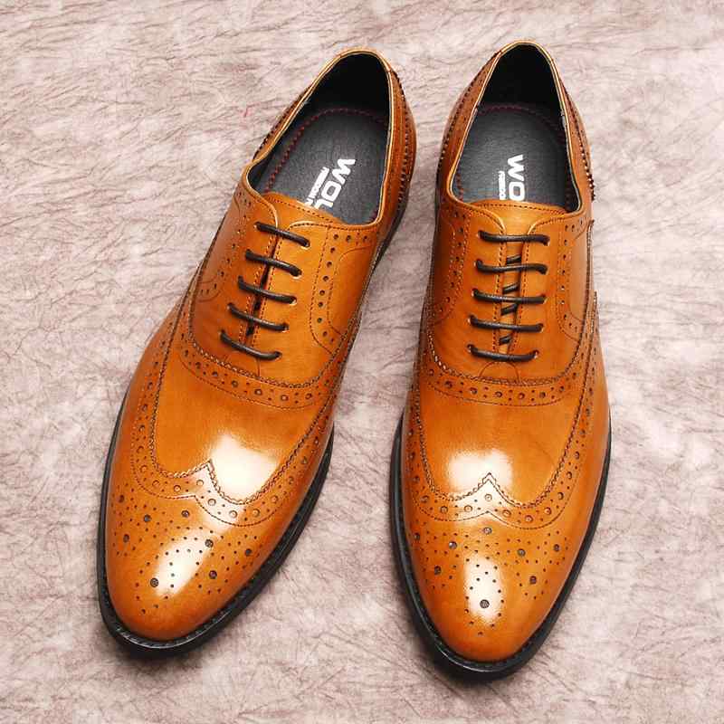 フォーマル シューズ 紳士靴 英国 レトロ 彫刻 メンズ ビジネス レザー シューズ ブローグ バロック オ..