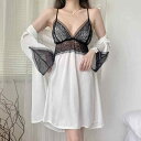 ベビードール ランジェリー パジャマ レディース 春夏秋 セクシー かわいい 魅惑的 魅惑的 キャミソール ナイトガウン 2ピース セット レース 薄型 ハイエ...