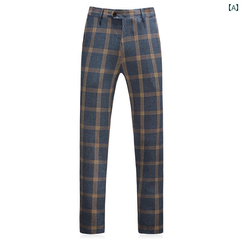 スラックス メンズ 紳士服 ボトムス ズボン パンツ シンプル ミニマル スタイリッシュ モダン ビジネス オフィス カジュアル 春秋 チェック 柄 韓国