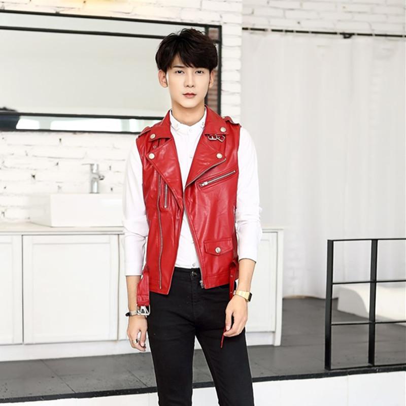 メンズ レザーベスト オートバイベスト スリムフィット Puレザー 高品質 おしゃれ クール シンプル ノ..
