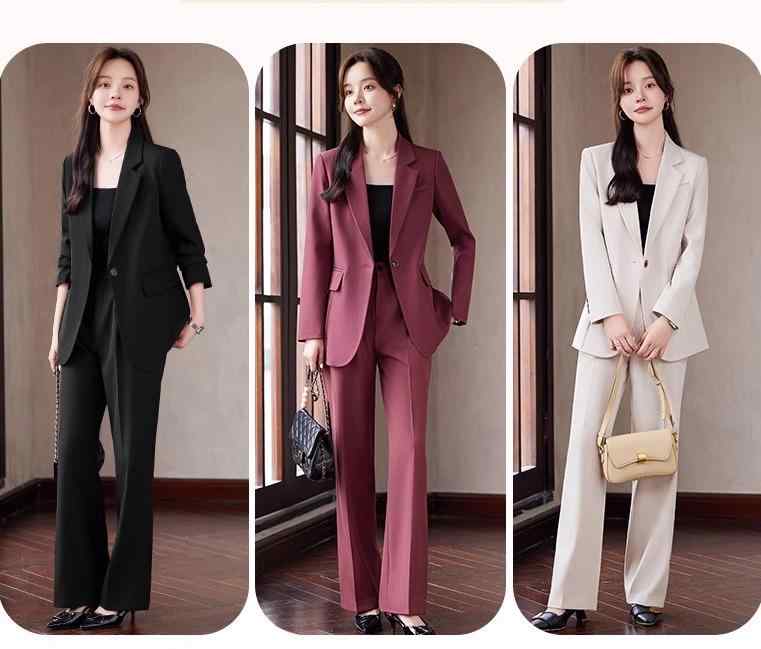 レディース パンツスーツ セットアップ オフホワイト プラムレッド 黒 フォーマル エレガント ゆったり..