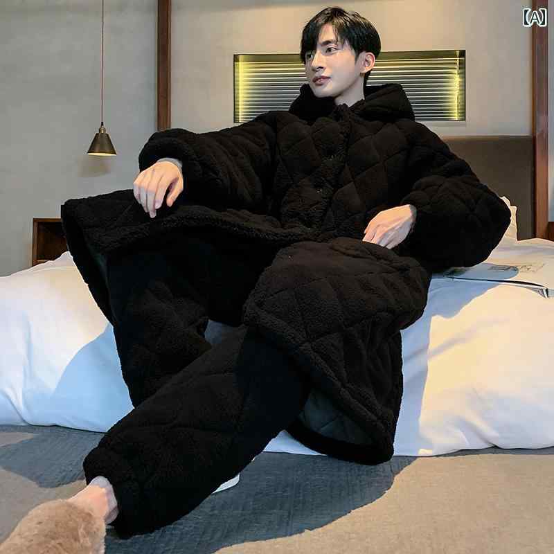 パジャマ メンズ 紳士服 部屋着 ルームウェア ナイトウェア リラックス セットアップ 上下セット 冬 厚..