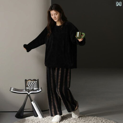 パジャマ 部屋着 レディース 婦人服 女性用 ルームウェア かわいい おしゃれ リラックス セットアップ 上下セット モダン 秋冬 厚手 防寒 ホーム パジャマ 部屋着 レディース 婦人服 女性用 ルームウェア かわいい おしゃれ リラックス セットアップ 上下セット モダン 秋冬 厚手 防寒 ホーム