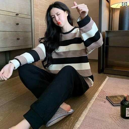パジャマ 部屋着 ルームウェア レディース 婦人服 女性用 かわいい おしゃれ リラックス セットアップ 上下セット 春秋冬 長袖 韓国 ボーダー 柄 パジャマ 部屋着 ルームウェア レディース 婦人服 女性用 かわいい おしゃれ リラックス セットアップ 上下セット 春秋冬 長袖 韓国 ボーダー 柄