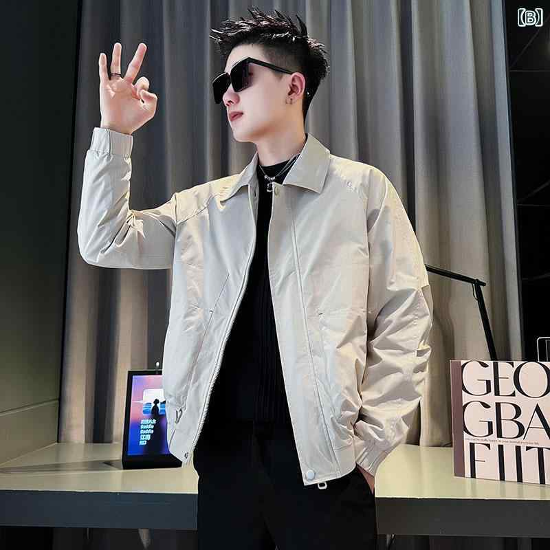 ジャケット スタイリッシュ メンズ ファッション トップス アウター 韓国 春秋 高級 スリムフィット 男性用
