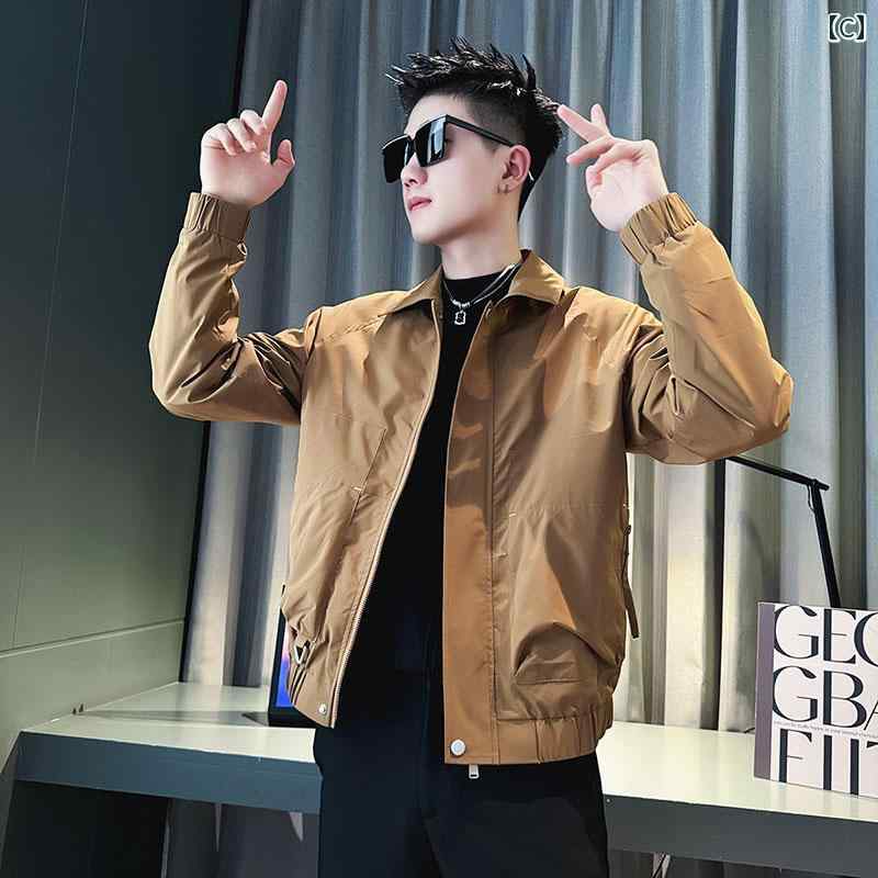 ジャケット スタイリッシュ メンズ ファッション トップス アウター 韓国 春秋 高級 スリムフィット 男性用