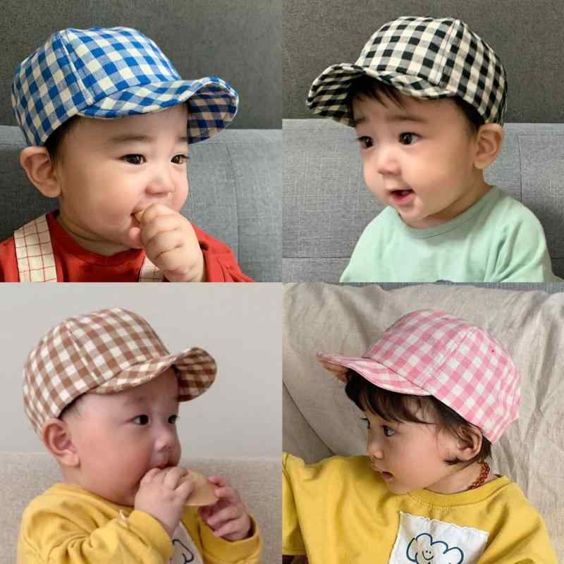 帽子 ハット 赤ちゃん用品 キッズ 子供 幼児 春夏 サンシェード キャップ 野球帽 チェック柄 男の子と 女の子 カジュアル レジャー おしゃれ ファッション