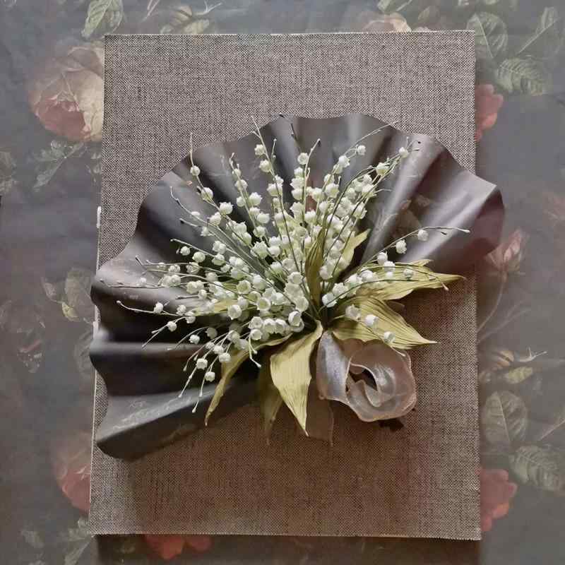 手持ち 花 シルク フラワー スズラン ブーケ 花嫁 シルクフラワー アーティフィシャル フラワーアレンジメント バレンタインギフト