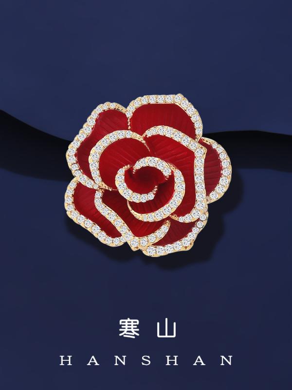ブローチ セレモニー おしゃれ 赤い 椿 ハイエンド 精巧 装飾 小さい フレグランス ハイエンド スーツ コート レディース ファッション 装飾品 ジュエリー