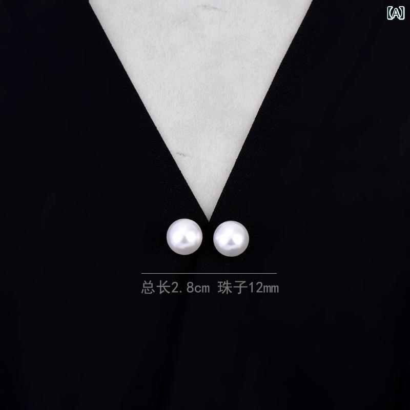 ブローチ セレモニー 卒業式 入学式 装身具 おしゃれアイテム 露出防止 バックル 衣服 固定 ハイエンド Vネック カラー ピン パール かわいい コーナー ボタン