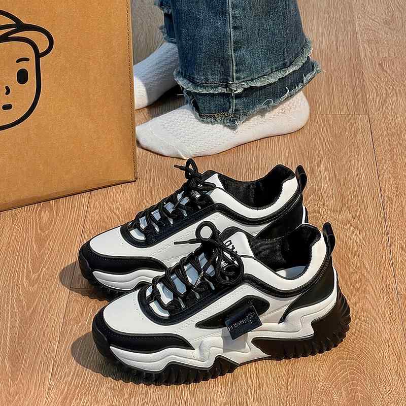 カジュアル シューズ 厚底 ワッフル ダディ シューズ レディース 春秋 スポーツ レディースシューズ イ..