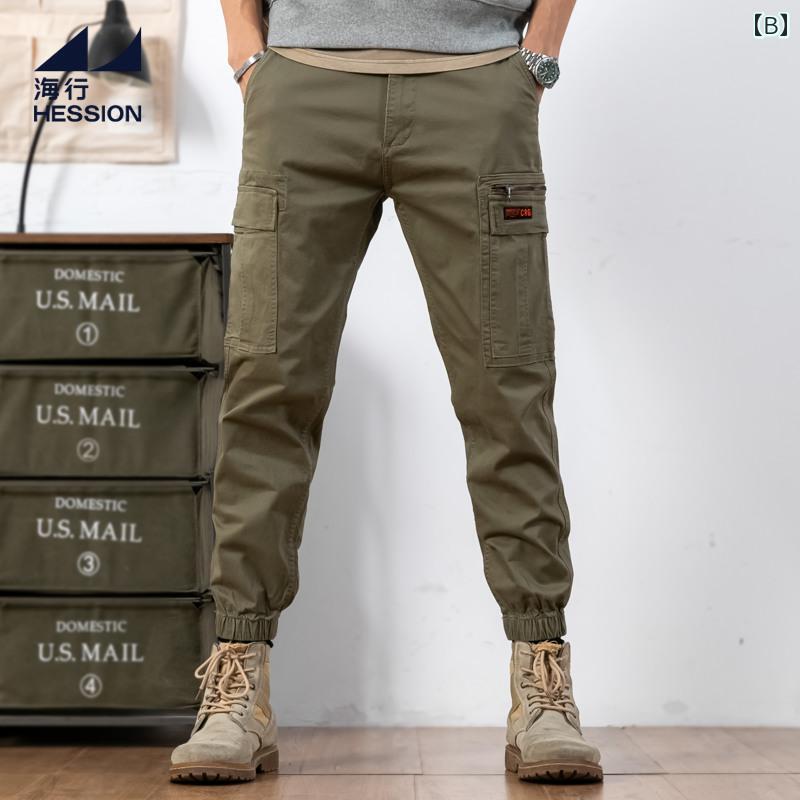 カジュアル パンツ メンズ 男性 アウトドア 登山 ミリタリー 作業着 ズボン ロング パンツ ゆったり オールシーズン 伸縮性 ワークウェア ミリタリー 春秋