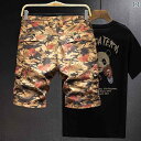 ハーフパンツ 迷彩 ショートパンツ 短パン 大きいサイズ 五分丈 ひも調整 ポケット ミリタリー ワイドフィット セットアップ 夏 メンズ カジュアル アウトド...